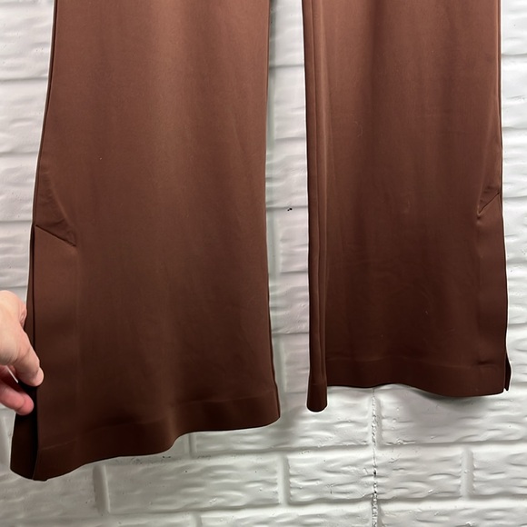 ATHLETA VENICE FLARE PULL ON PANTS SLIT AT HEM Mahogany Brown Sz MED - Picture 3 of 15